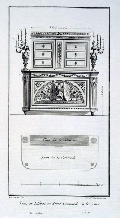 Design for a Commode and Secretaire Cabinet, from 